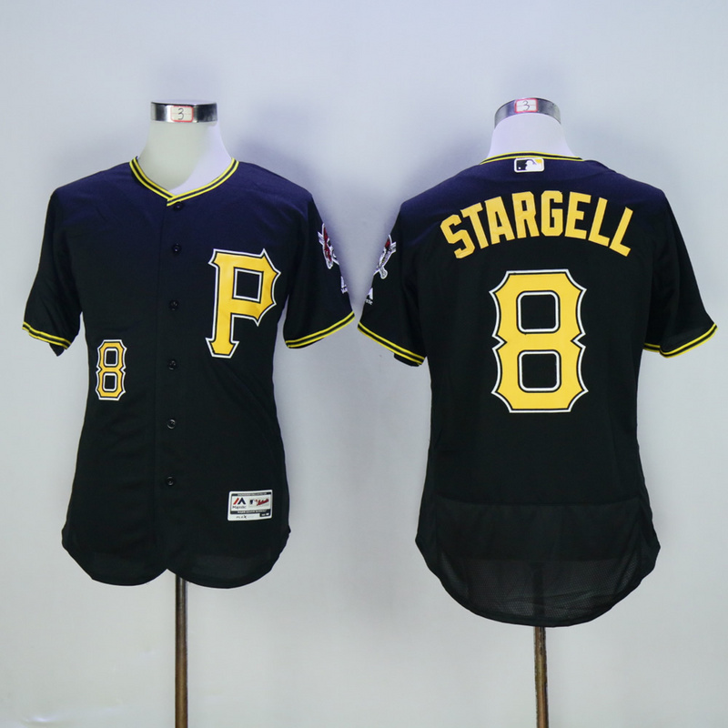 Men Pittsburgh Pirates 8 Stargell Black Throwback Elite MLB Jerseys